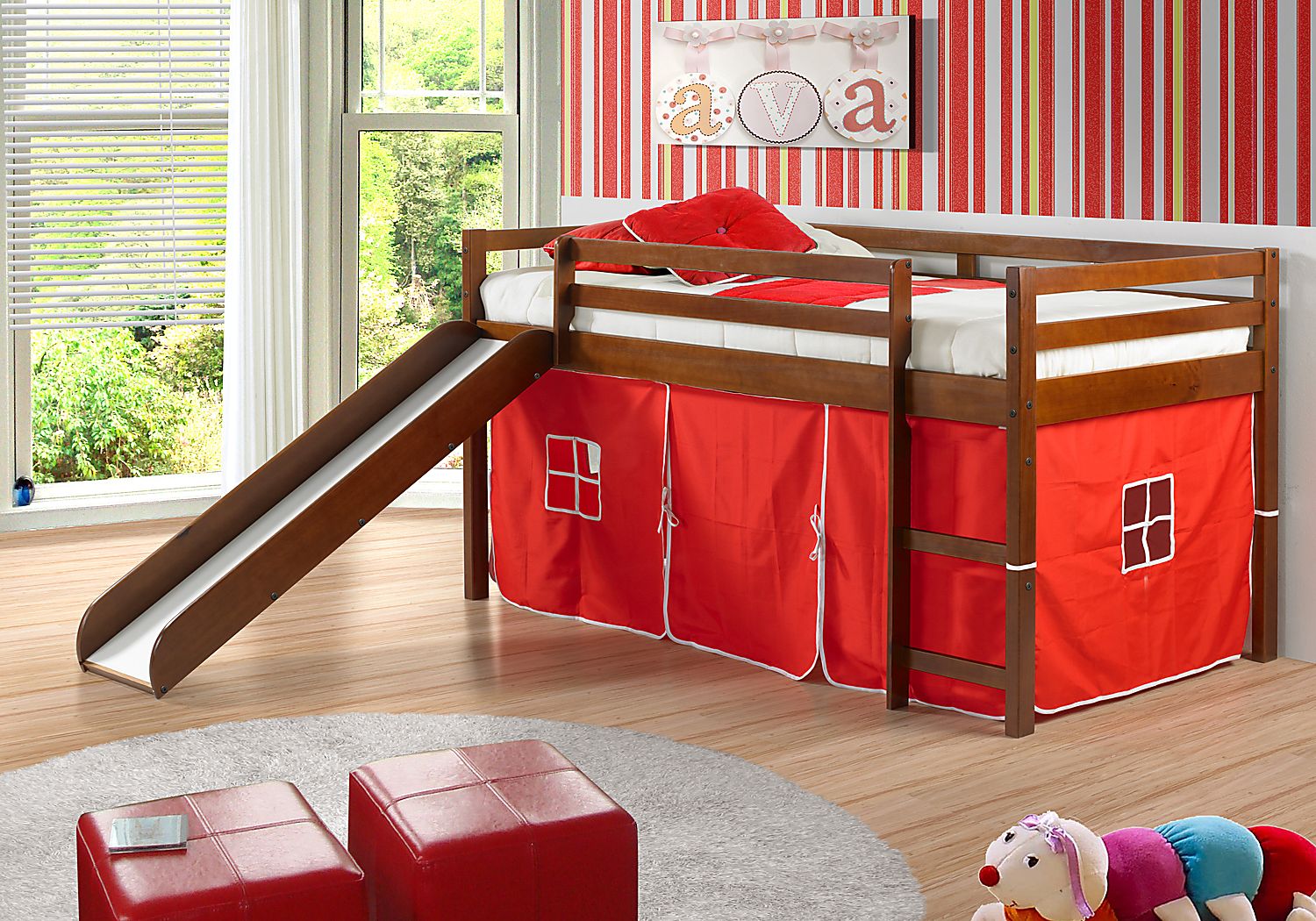 Kids Geuda Twin Tent Loft Bed - Thumbnail 3