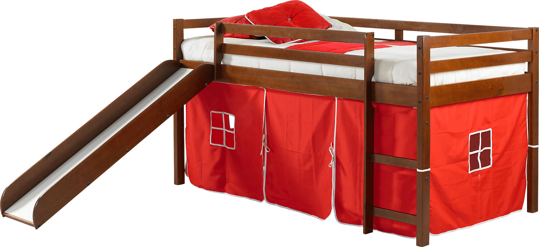 Kids Geuda Red Twin Tent Loft Bed