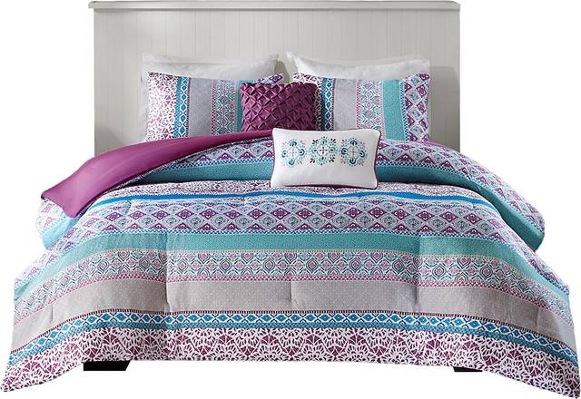 Kids Gidda Purple Full Comforter Set - Thumbnail - Image 1