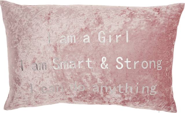 Kids Girl Strong Lane Pink Throw Pillow - Thumbnail - Image 1