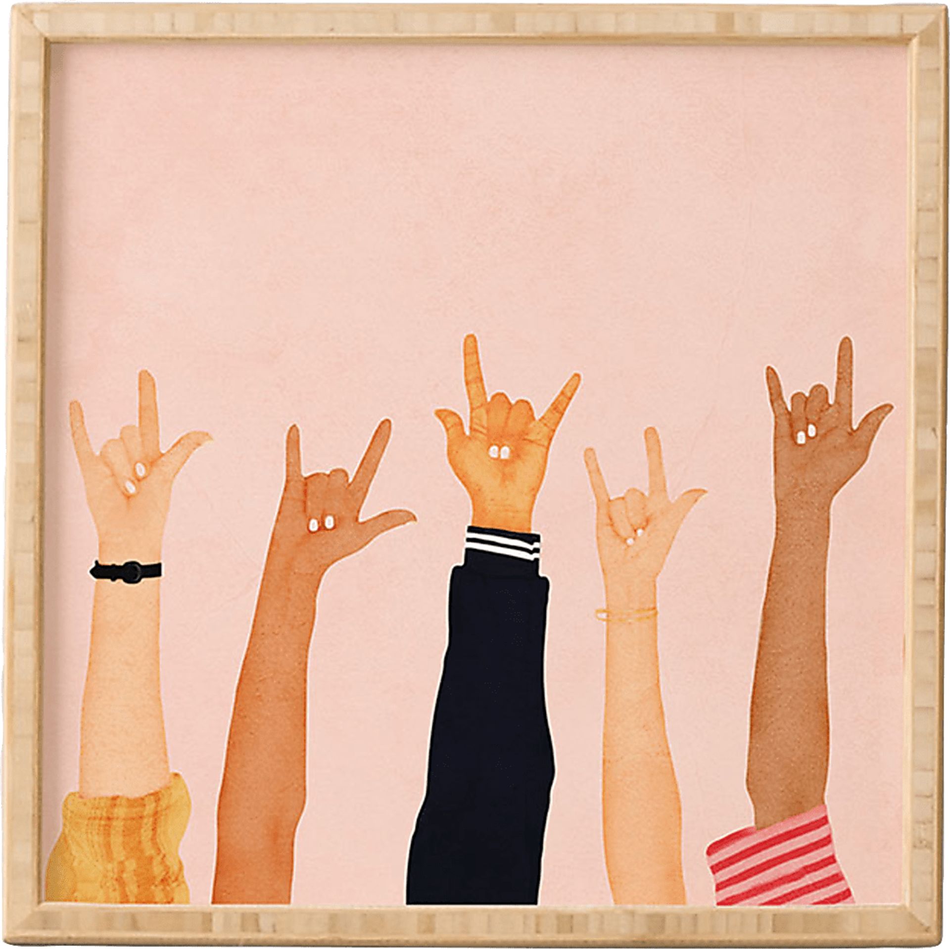 Kids Girls Rock On Orange Framed Wall Art - Image 1