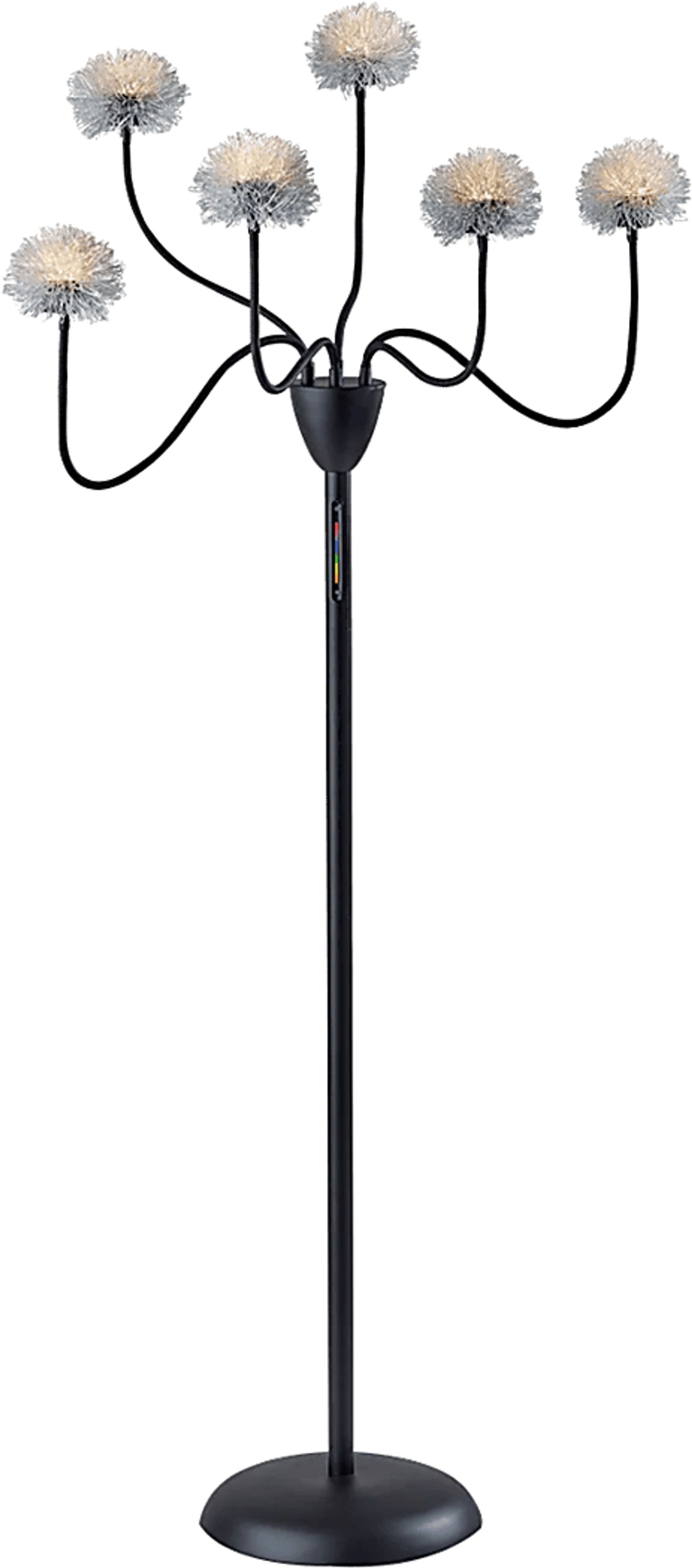 Kids Glam Pop Decor Black Pom Pom Floor Lamp - Image 1