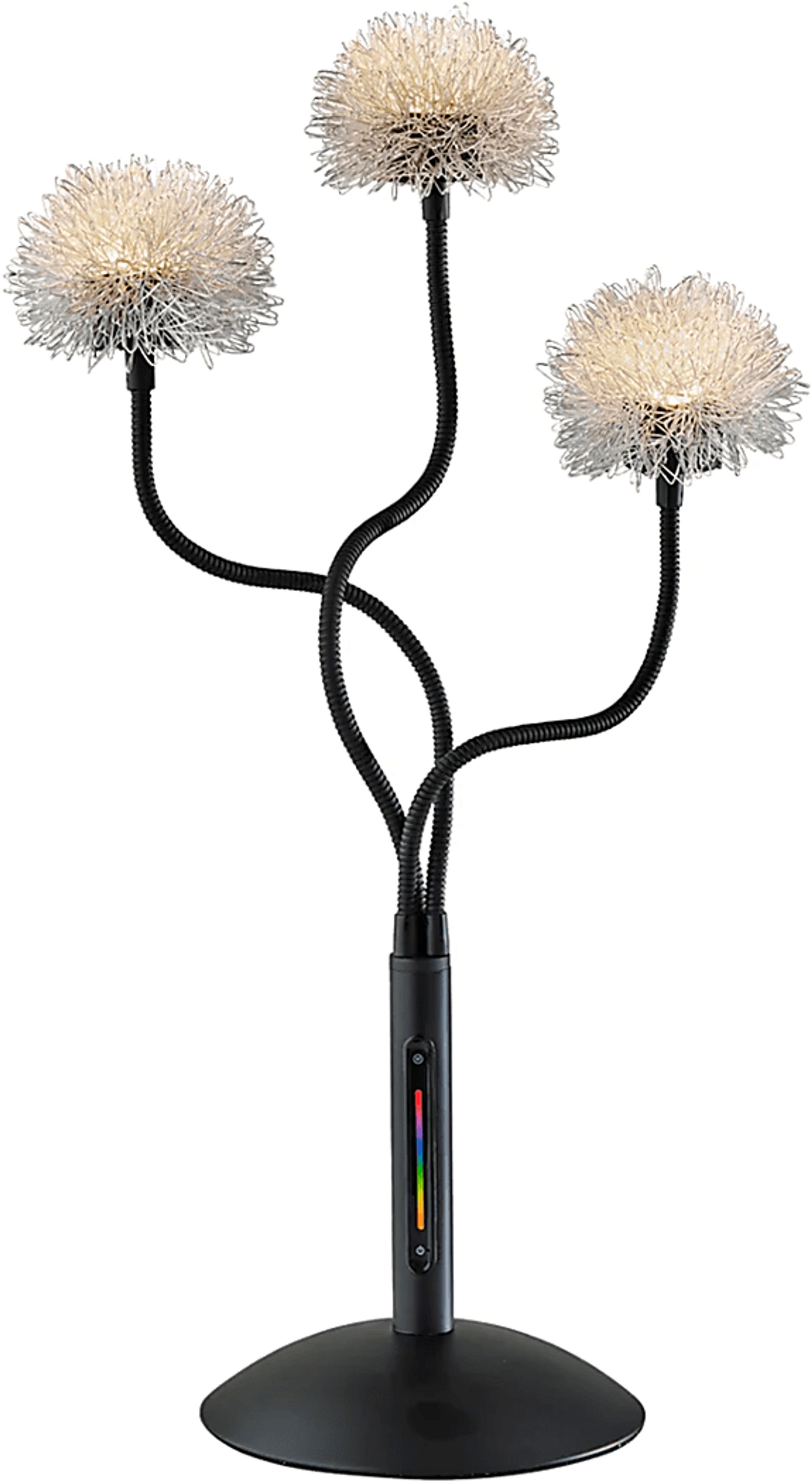 Kids Glam Pop Decor Black Pom Pom Table Lamp - Image 1