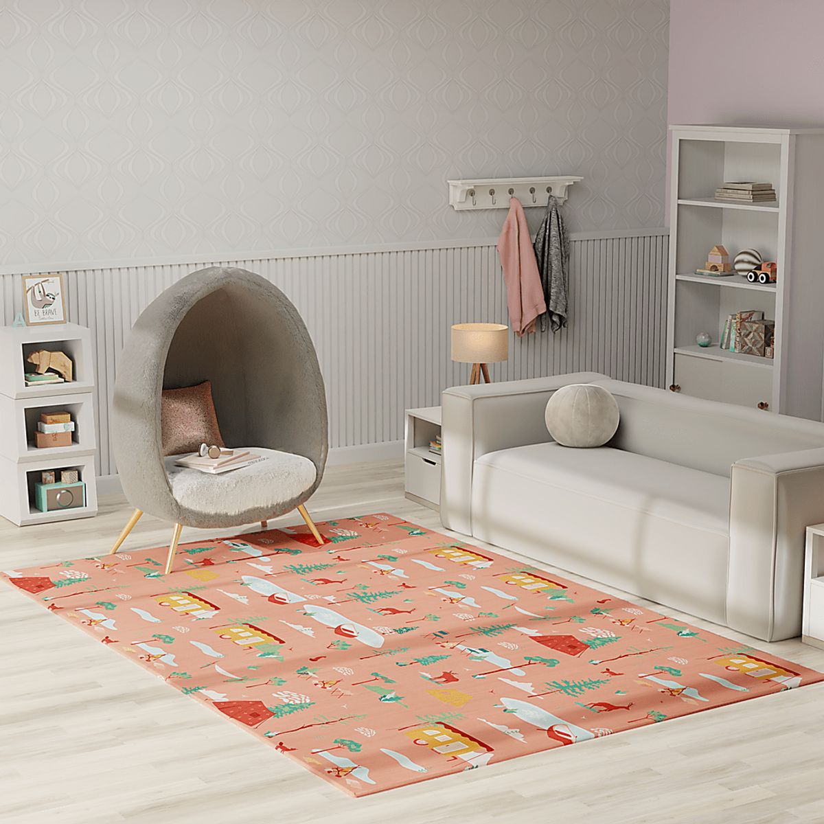 Glamp Explorer Orange Orange,Red Rugs | Rooms to Go