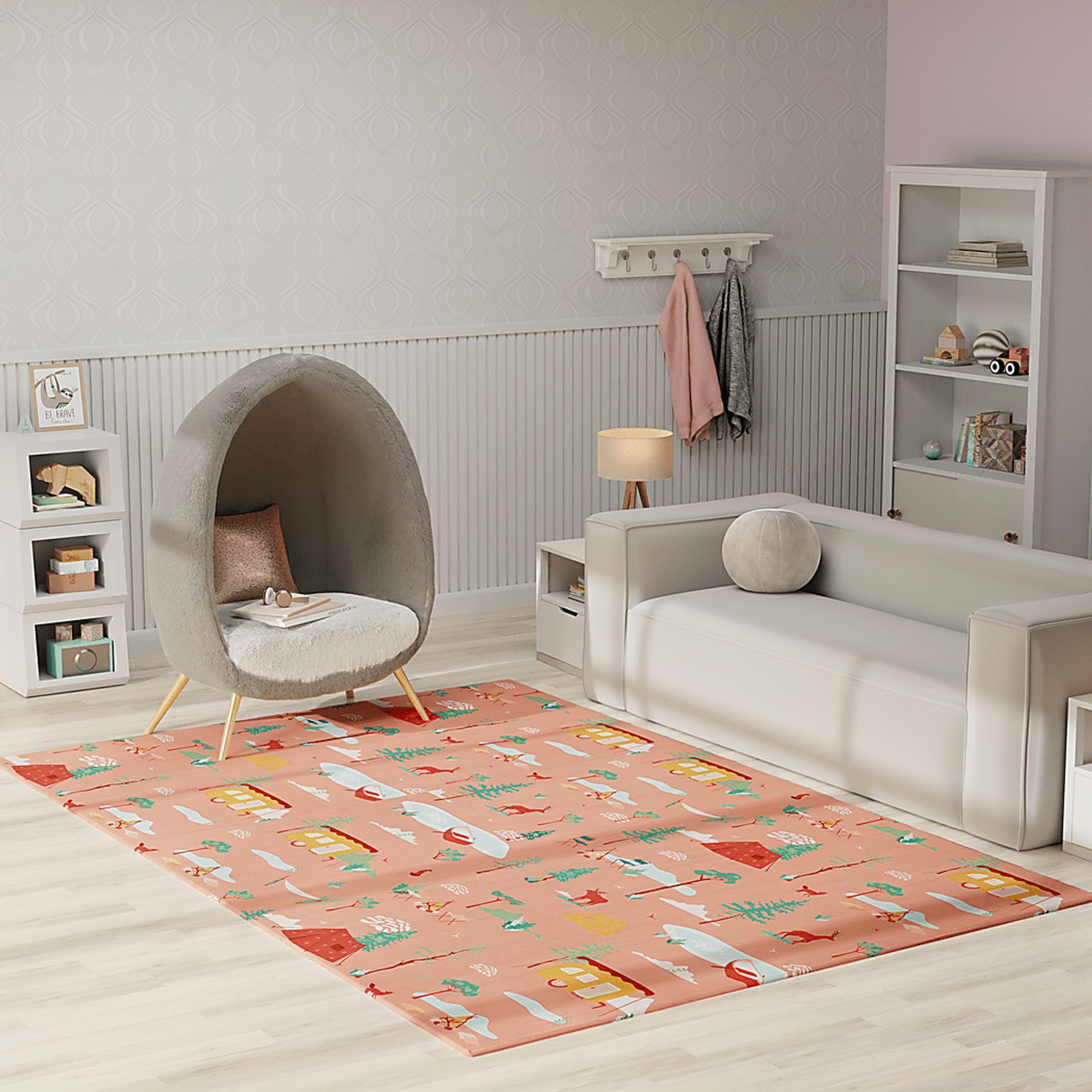 Kids Glamp Explorer Orange 6'6 x 9'2 Rug - Image 2