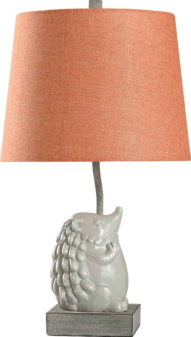Kids Glamping Decor Brown Hedgehog Table Lamp - Thumbnail - Image 1