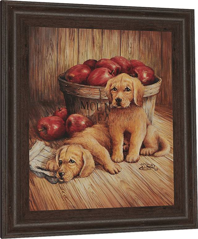Kids Goldens and Apples Beige Artwork - Thumbnail - Image 1