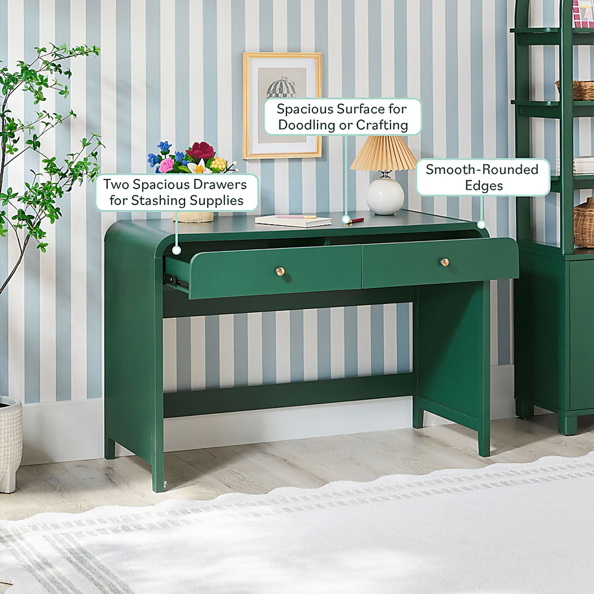 Goldpoint Green Desk - Image 8