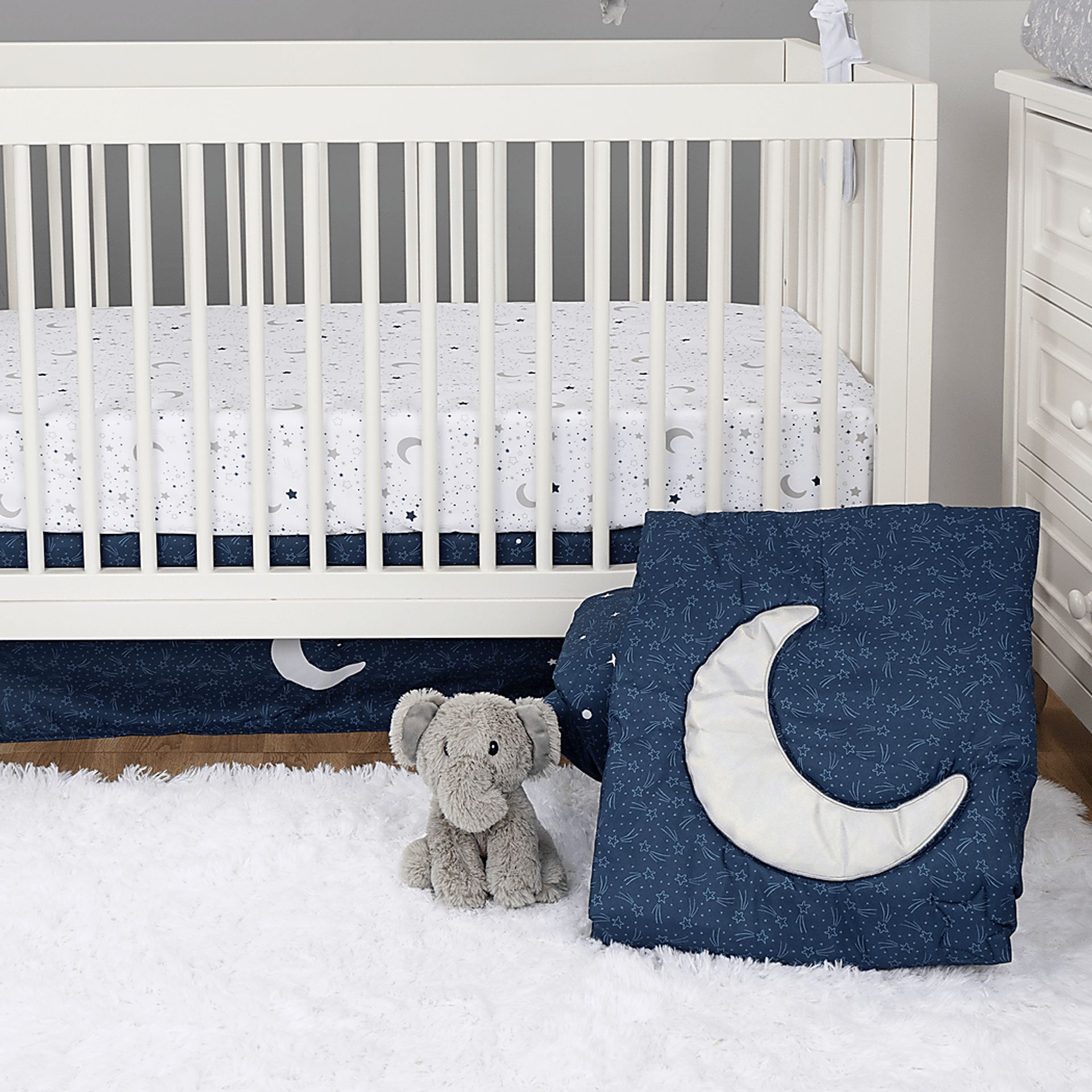 Kids Good Night Moon Navy Baby Bedding Set - Image 17