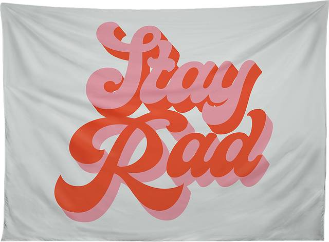 Kids Gotta Stay Rad White Tapestry - Thumbnail - Image 1