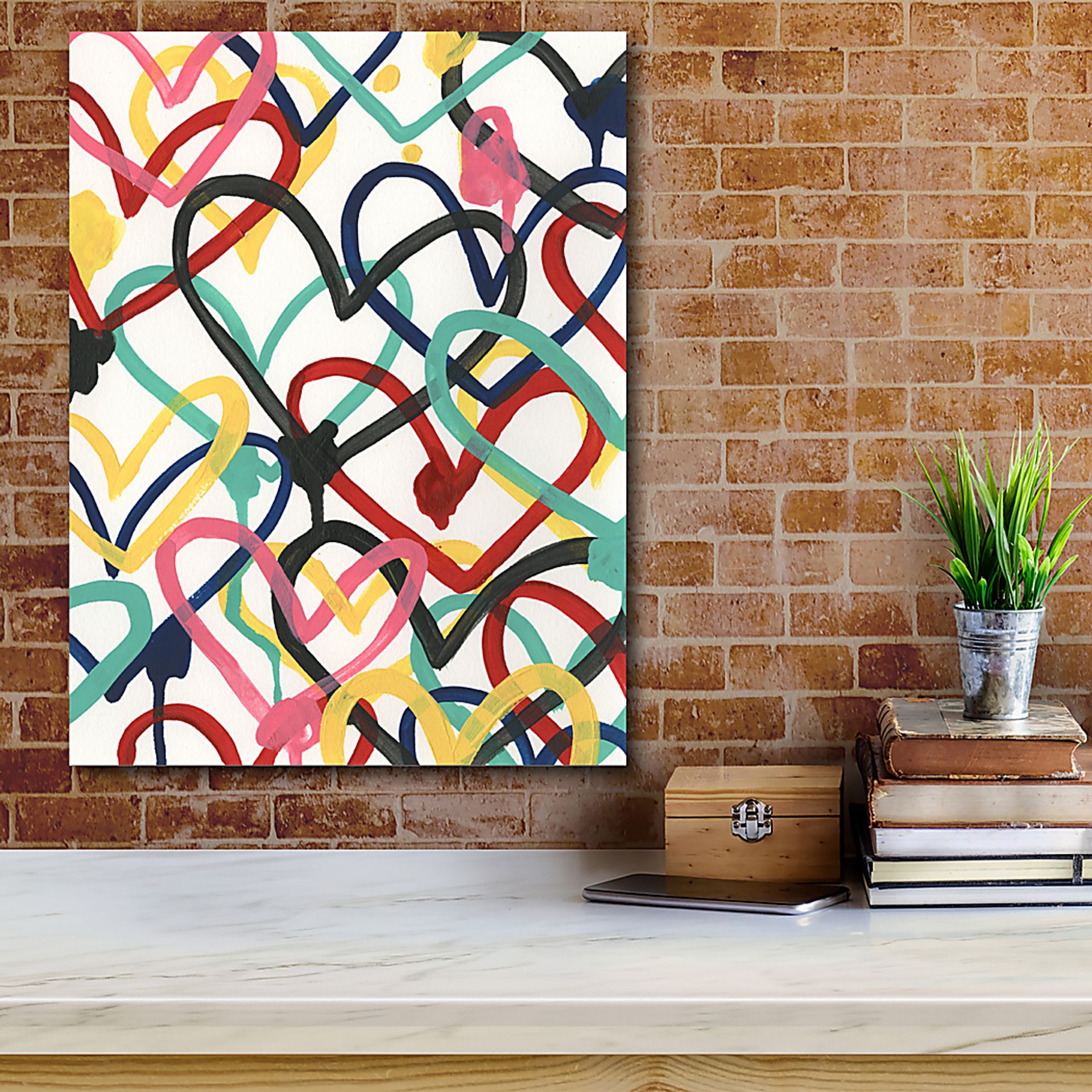 Kids Graffiti Heartful White Artwork - Image 2