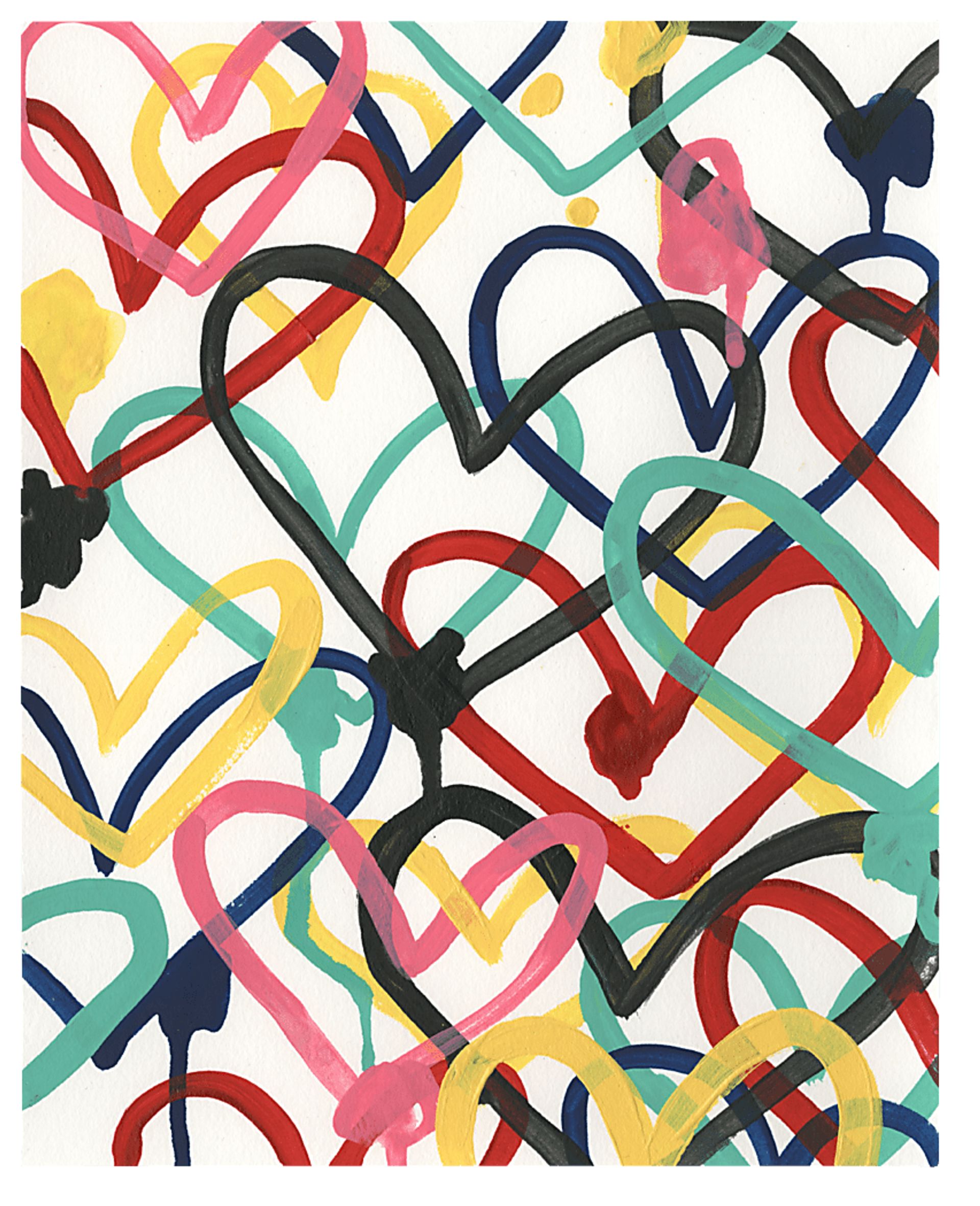 Kids Graffiti Heartful White Artwork - Image 1