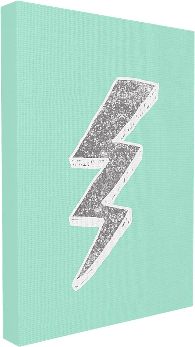 Kids Graphic Lightning Bolt Teal Artwork - Thumbnail - Image 2