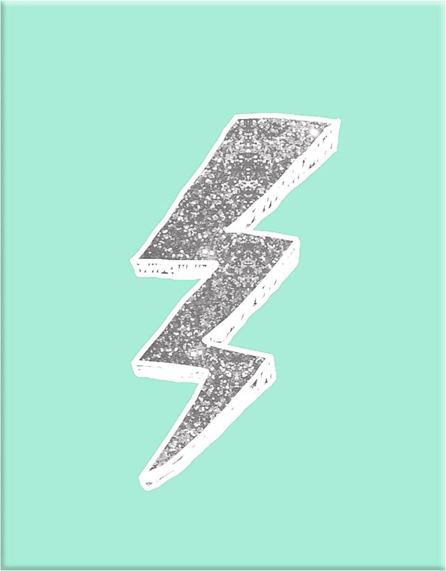 Kids Graphic Lightning Bolt Teal Artwork - Thumbnail - Image 1