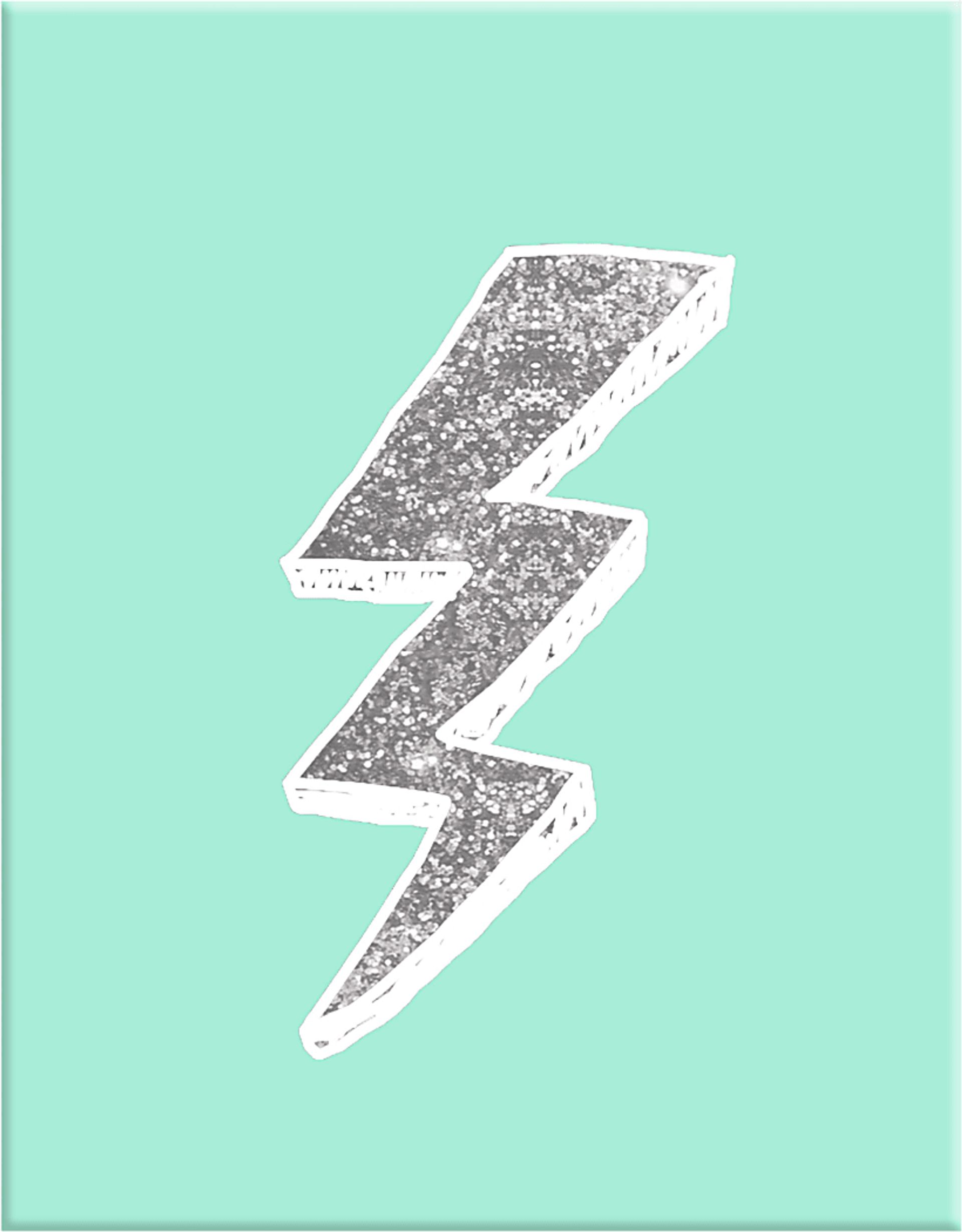 Kids Graphic Lightning Bolt Teal Artwork - Image 1