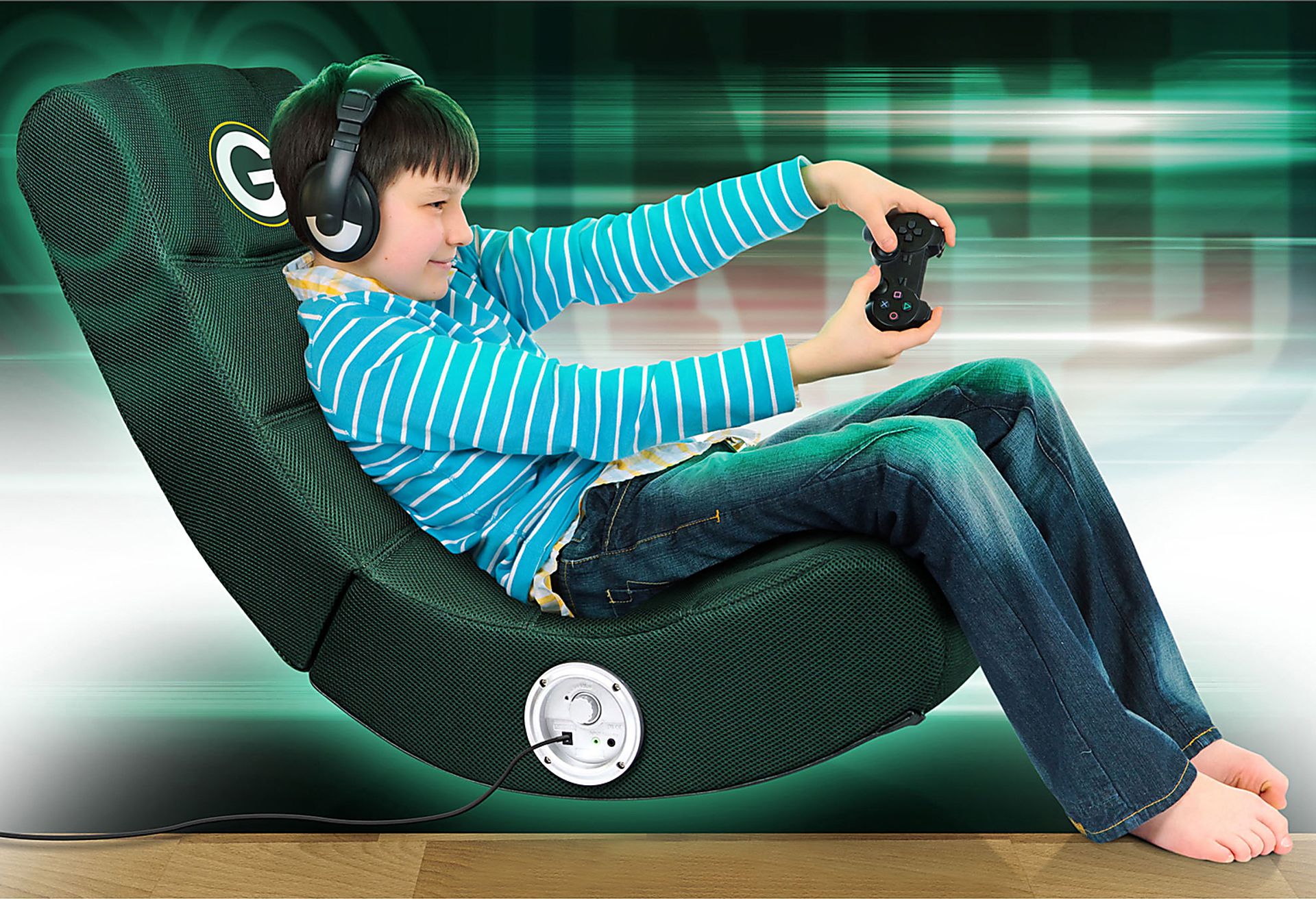 Kids Green Bay Packers Gaming Rocker - Image 5