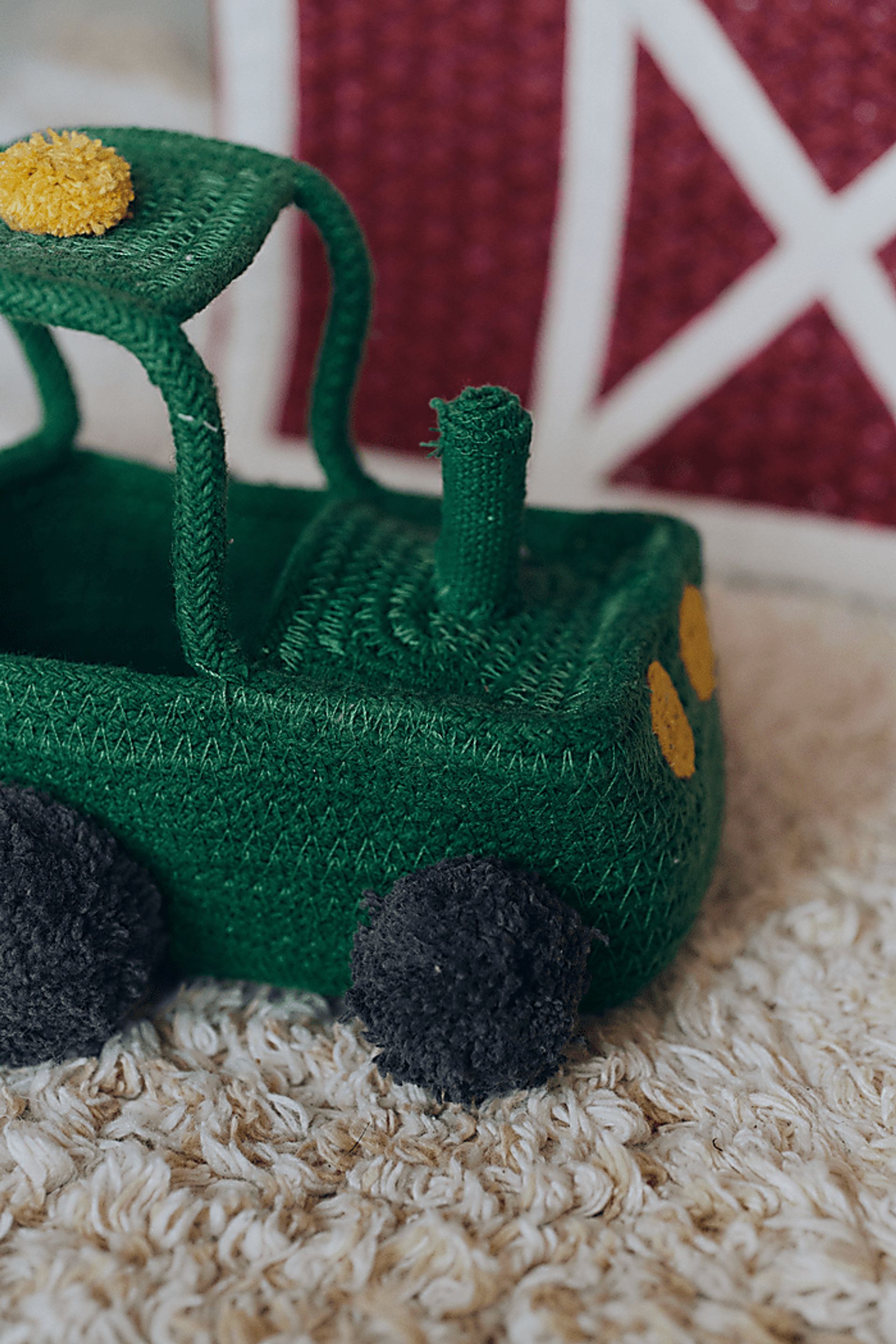 Kids Green Tractor Basket - Image 6
