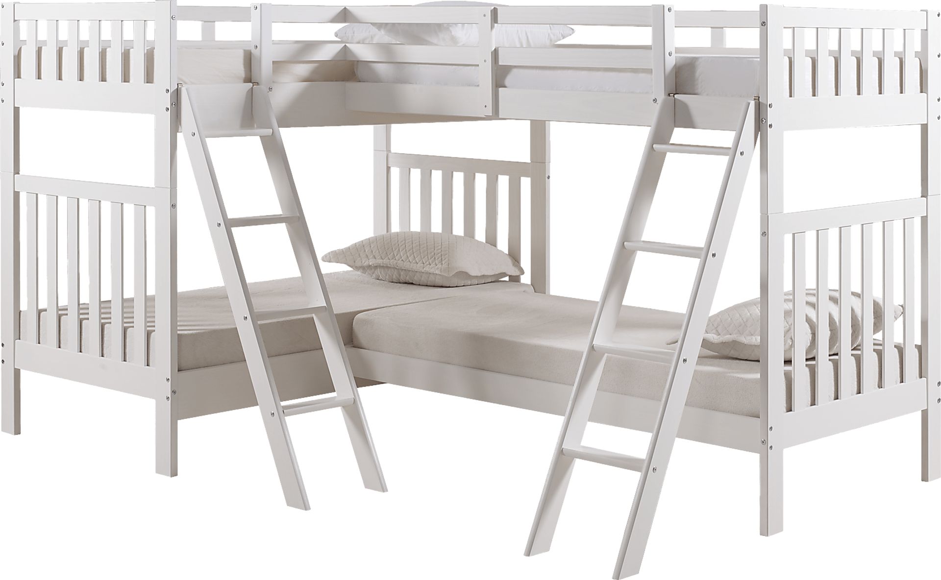 Kids Grenshall White Twin/Twin/Twin/Twin Bunk Bed - Image 1