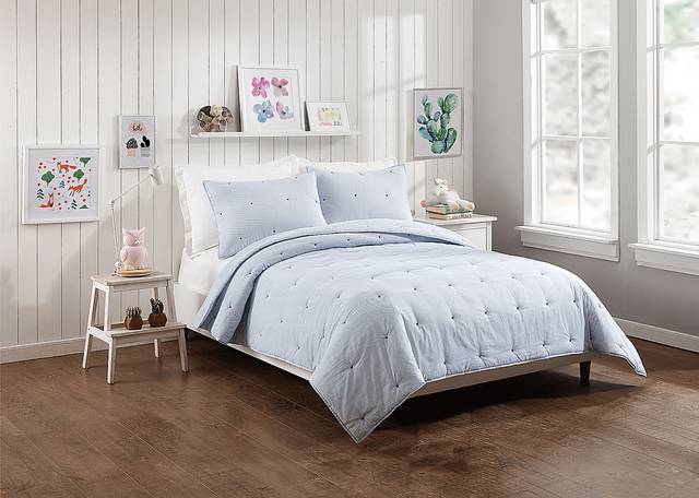 Kids Growing Garden Blue 2 Pc Twin Quilt Set - Thumbnail - Image 1