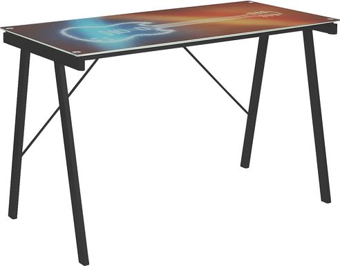 Kids Guitar Black Graphic Desk