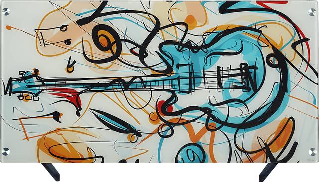 Kids Guitar Color Splash Multi Graphic Desk - Thumbnail - Image 2