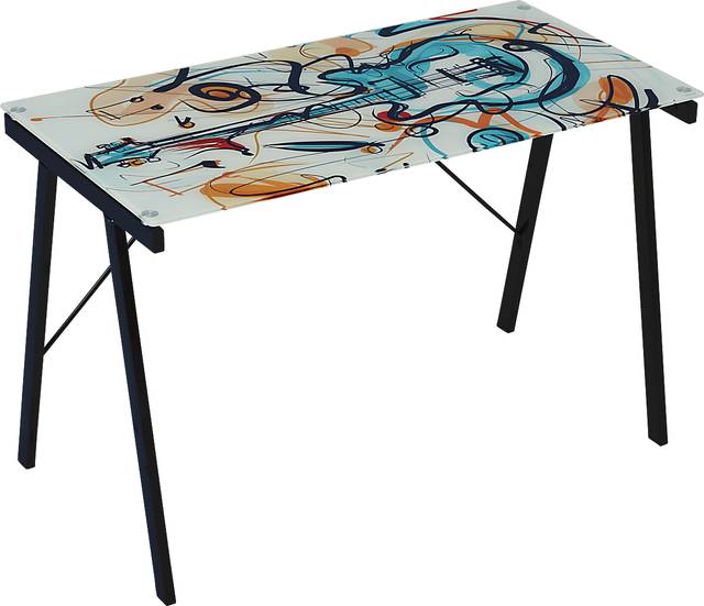 Kids Guitar Color Splash Multi Graphic Desk - Thumbnail - Image 1
