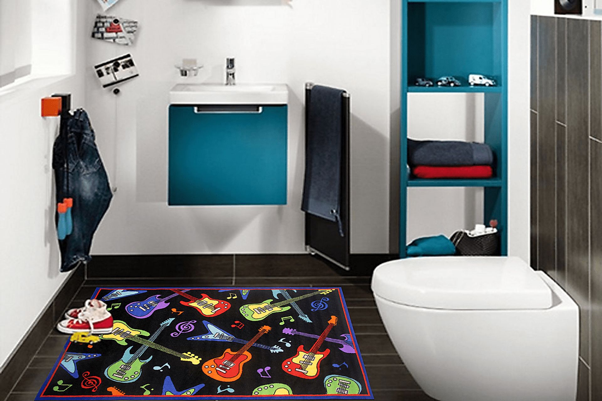 Kids Guitar Show Black 4'2 x 6'5 Rug - Image 2