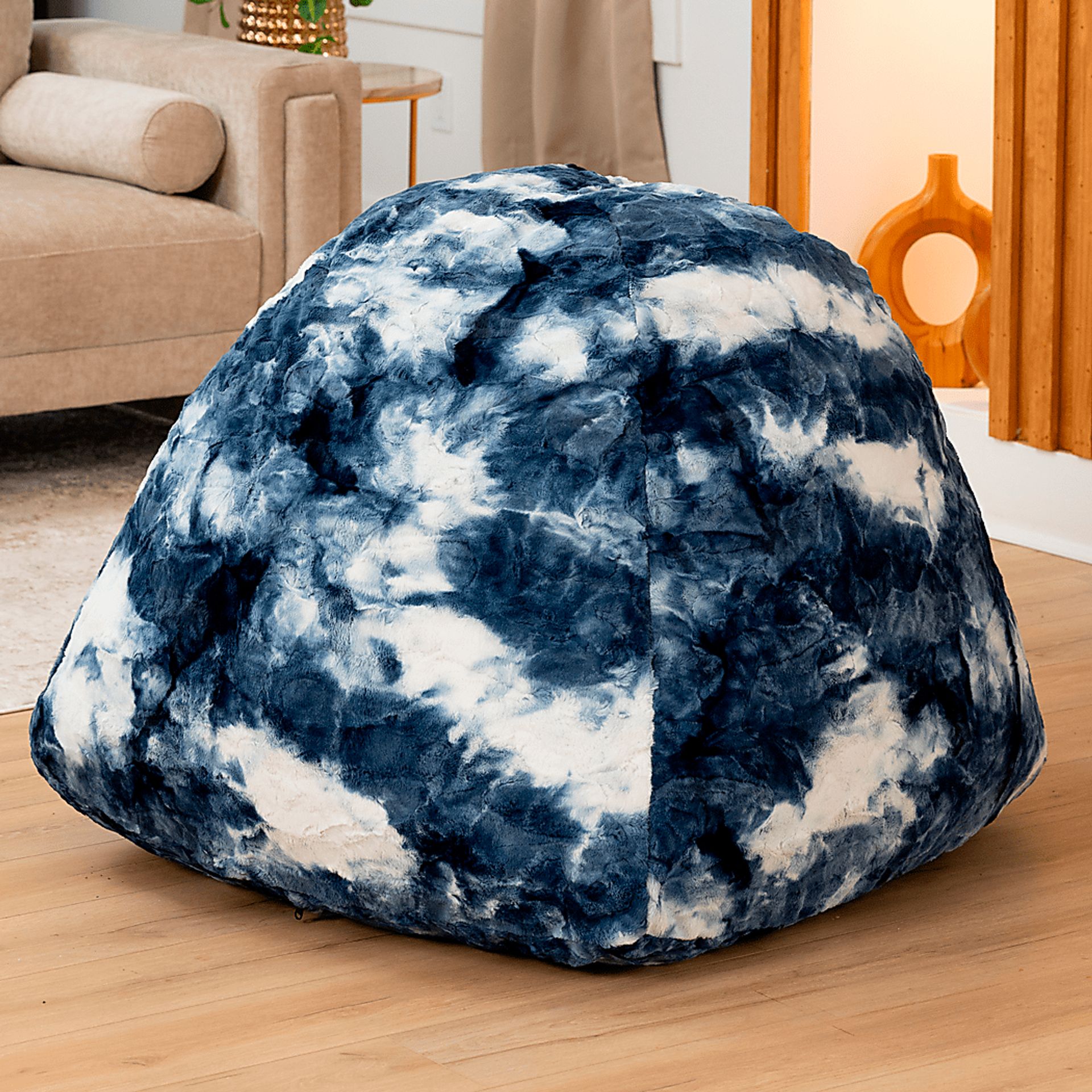 Kids Gumdrop Blue Beanbag Chair - Image 2