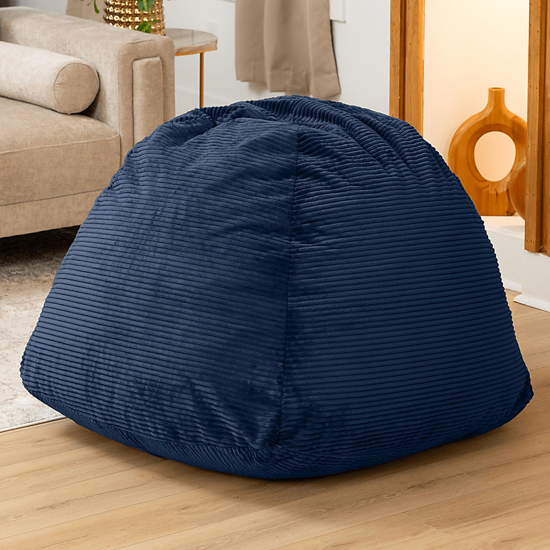 Kids Gumdrop Navy Beanbag Chair - Image 2