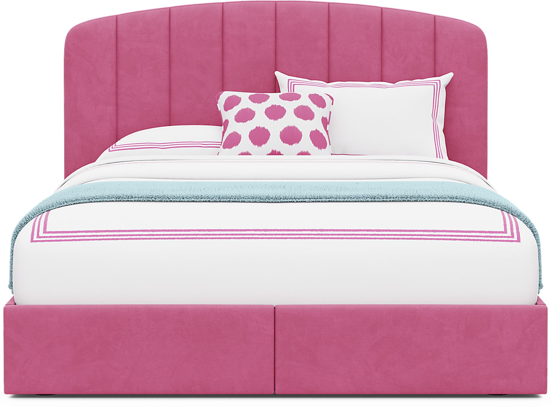 Kids Gwyneth Bubble Gum Full Upholstered Storage Bed - Image 4