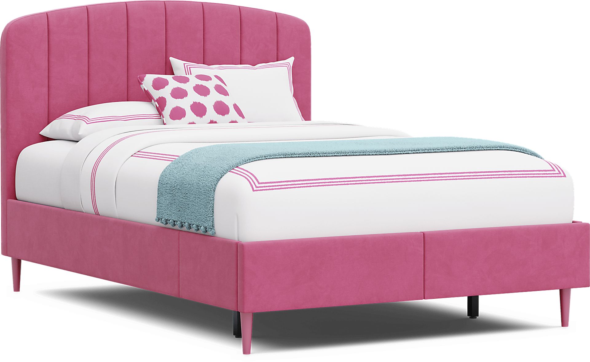 Kids Gwyneth Bubble Gum Full Upholstered Storage Bed - Image 1