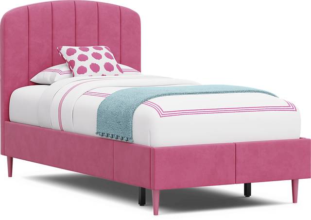 Kids Gwyneth Bubble Gum Twin Upholstered Storage Bed - Thumbnail - Image 1