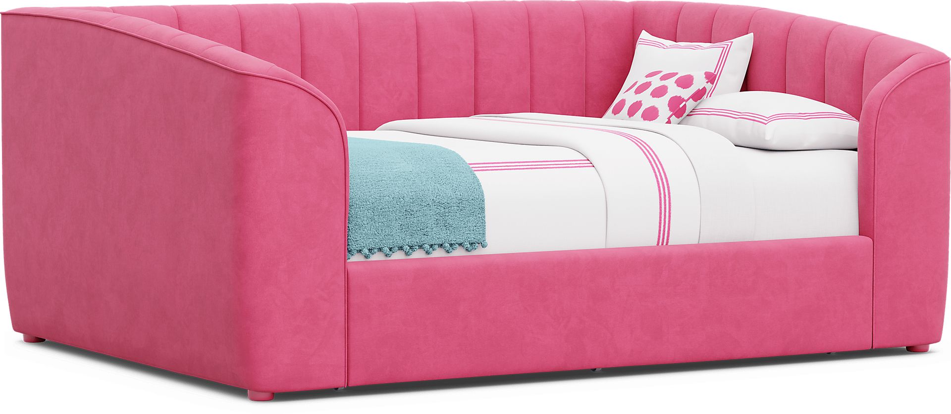 Kids Gwyneth Bubble Gum Full Upholstered Storage Daybed - Image 2