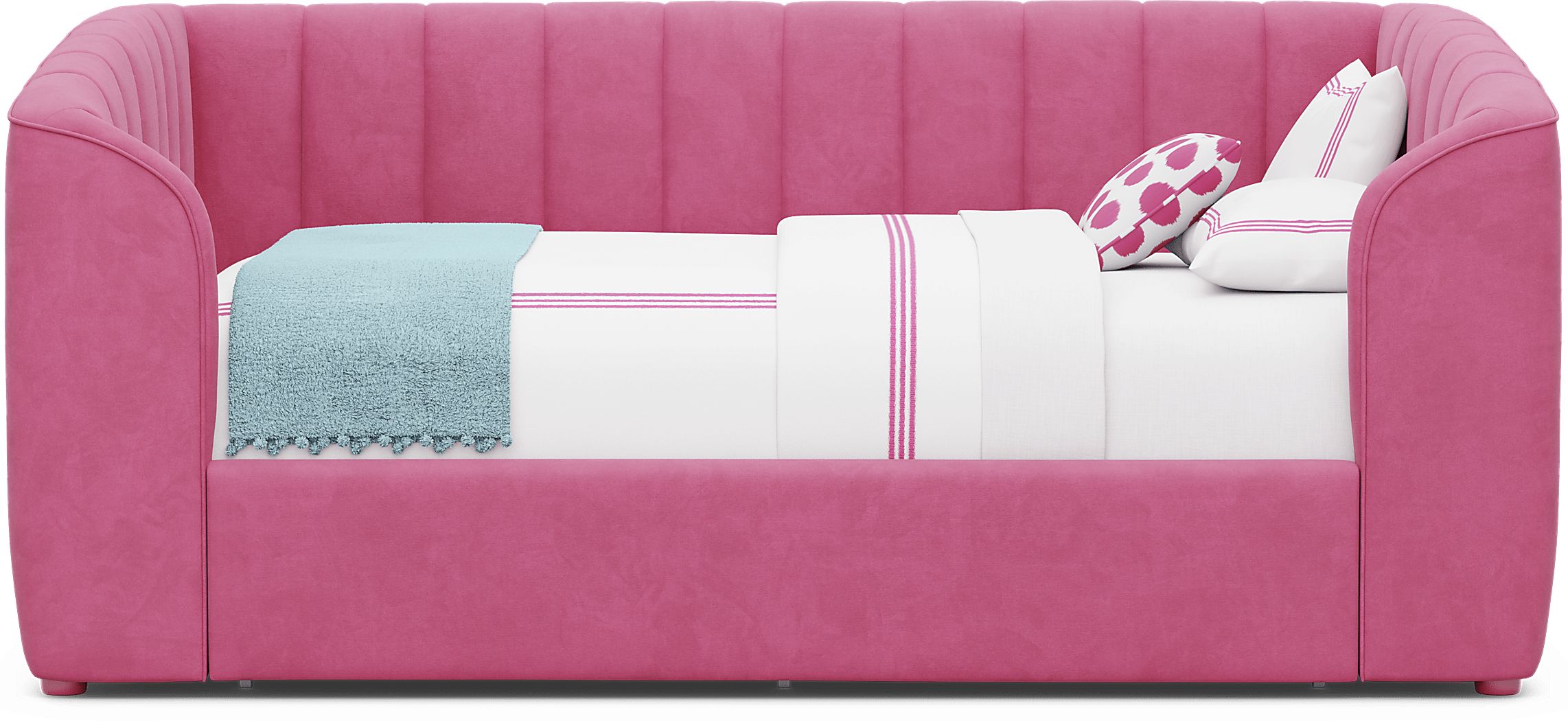 Kids Gwyneth Bubble Gum Full Upholstered Storage Daybed