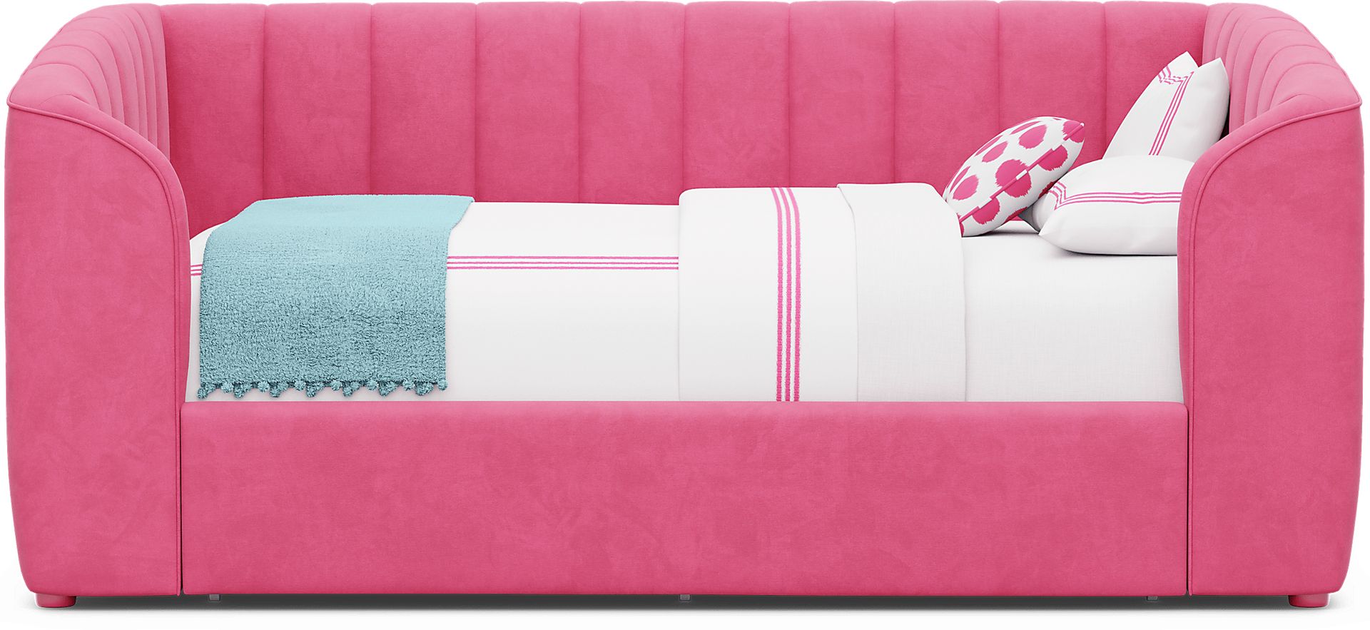 Kids Gwyneth Bubble Gum Full Upholstered Storage Daybed - Image 1