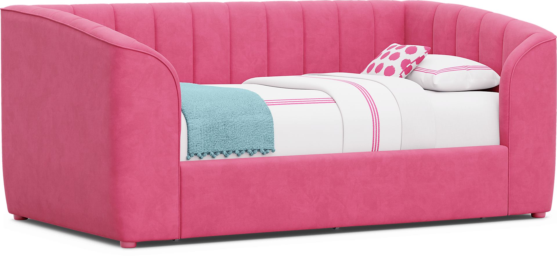 Kids Gwyneth Bubble Gum Twin Upholstered Storage Daybed - Image 2