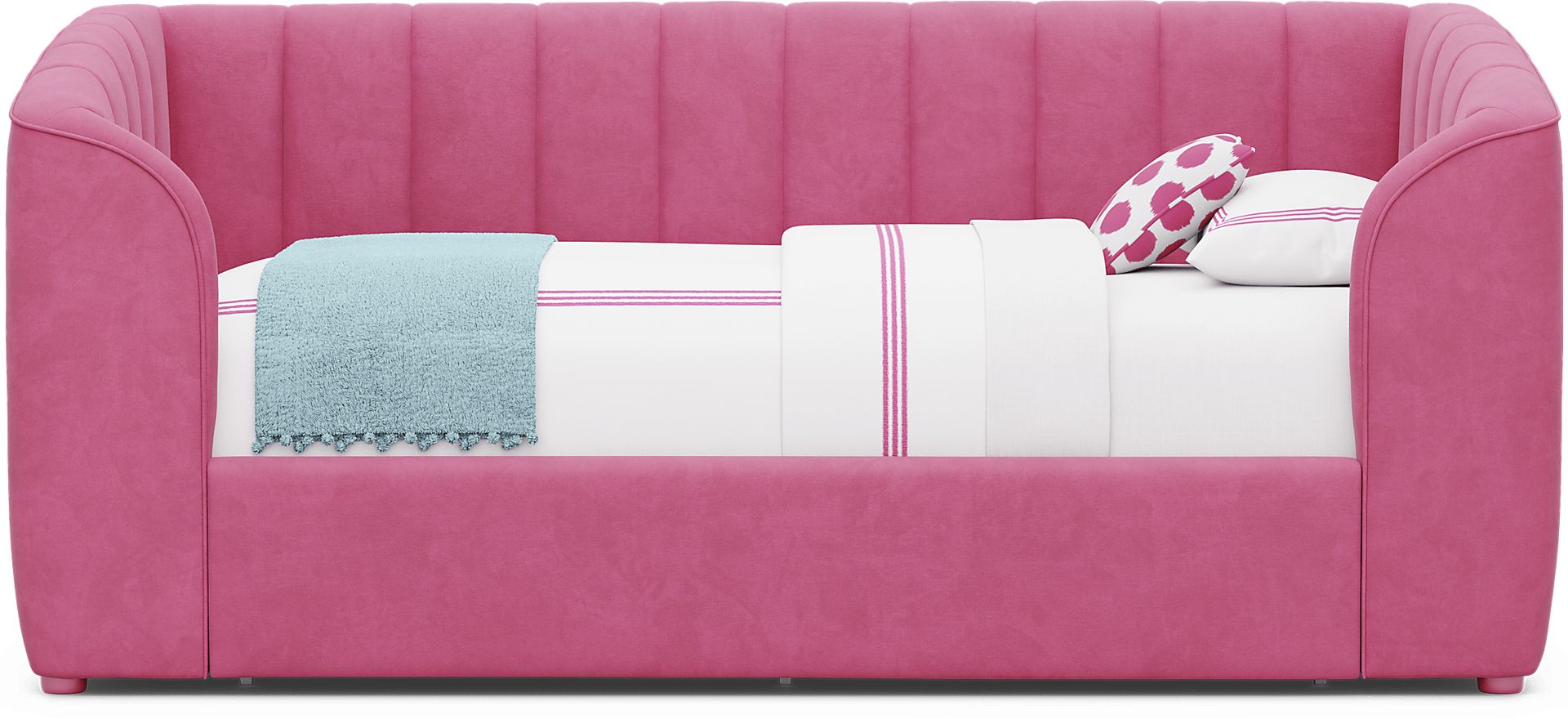 Kids Gwyneth Bubble Gum Twin Upholstered Storage Daybed - Image 1