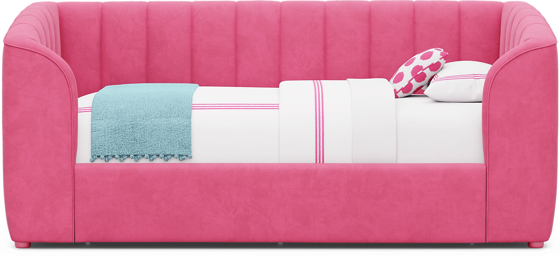 Kids Gwyneth Bubble Gum Twin Upholstered Storage Daybed - Image 1
