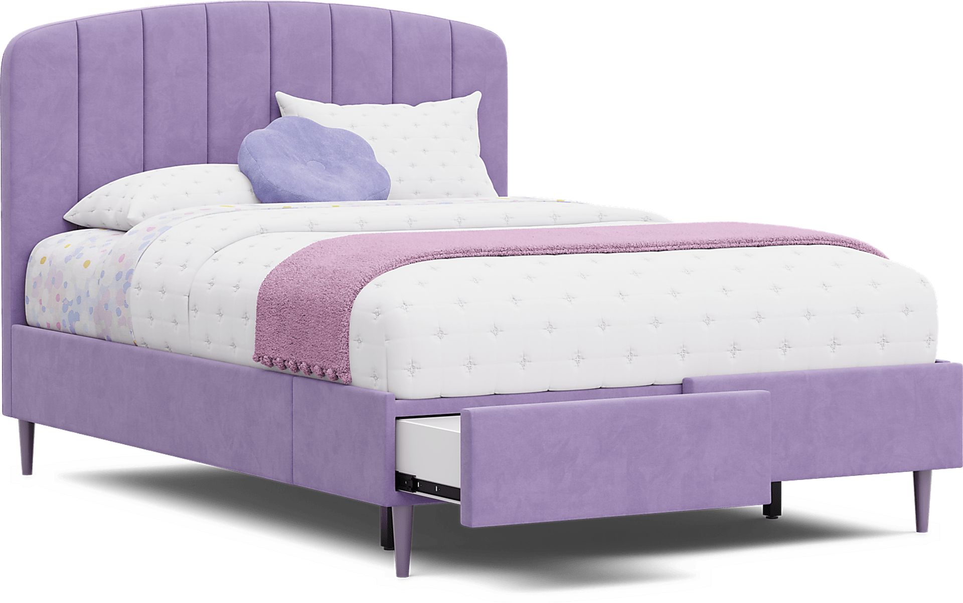 Kids Gwyneth Lavender Full Upholstered Storage Bed - Image 7