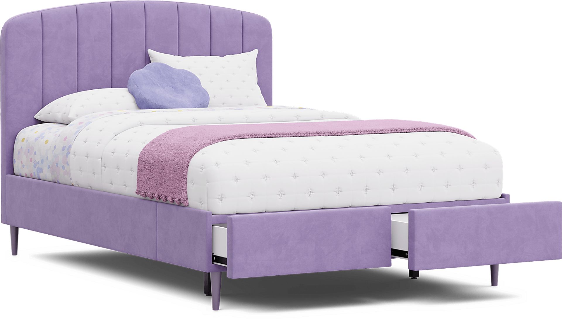 Kids Gwyneth Lavender Full Upholstered Storage Bed - Image 8