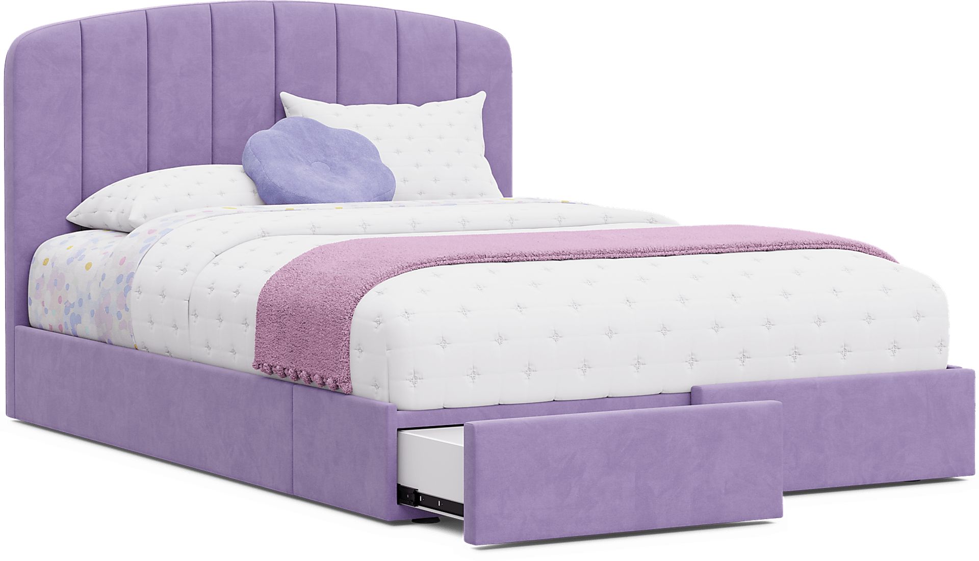 Kids Gwyneth Lavender Full Upholstered Storage Bed - Image 9