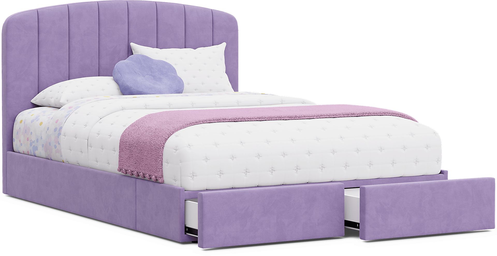 Kids Gwyneth Lavender Full Upholstered Storage Bed - Image 10
