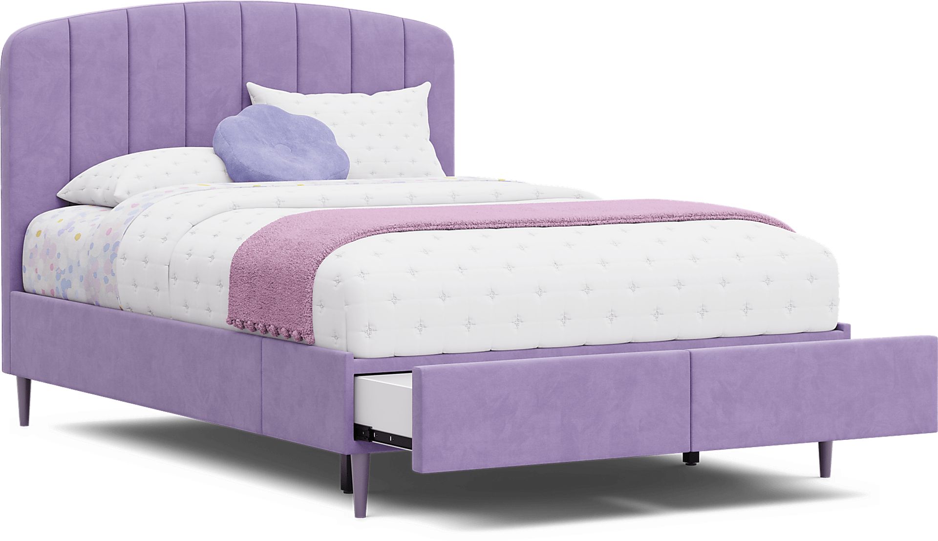 Kids Gwyneth Lavender Full Upholstered Storage Bed - Image 5