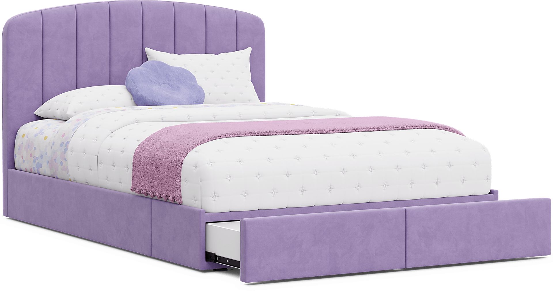 Kids Gwyneth Lavender Full Upholstered Storage Bed - Image 6
