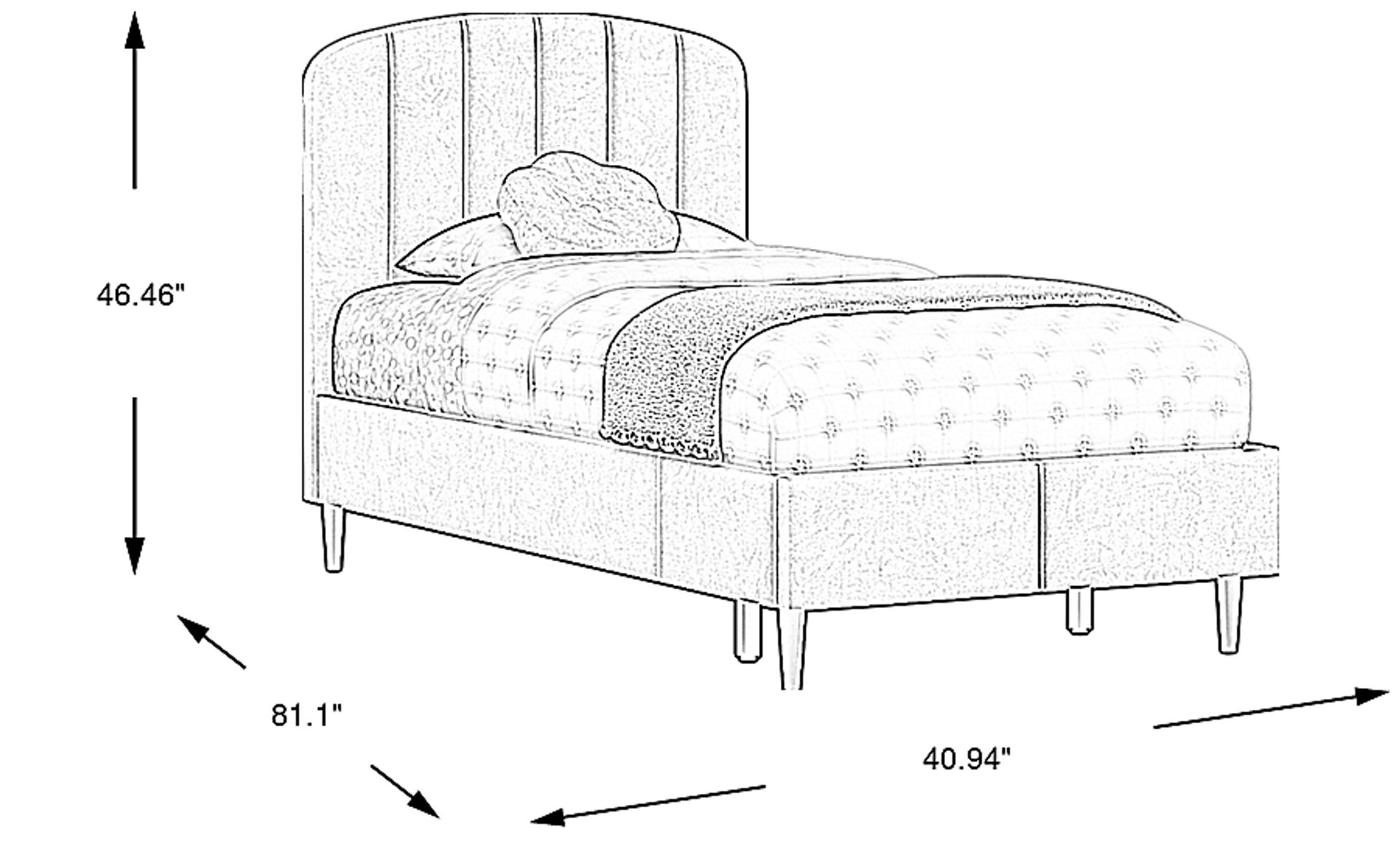 Dimension Image. Please refer to the Dimension Tab on this page for dimension details.