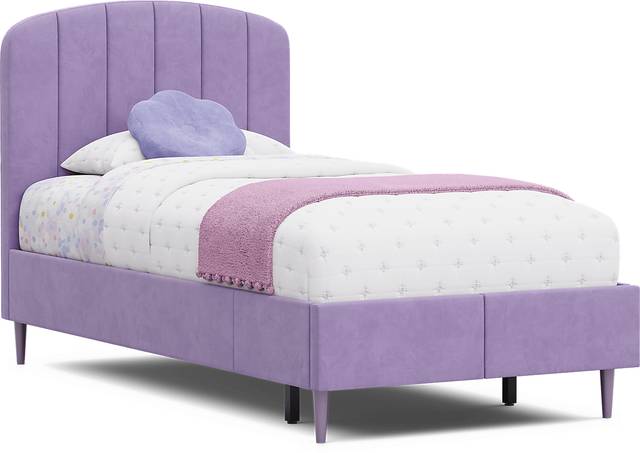 Kids Gwyneth Lavender Twin Upholstered Storage Bed - Thumbnail - Image 1
