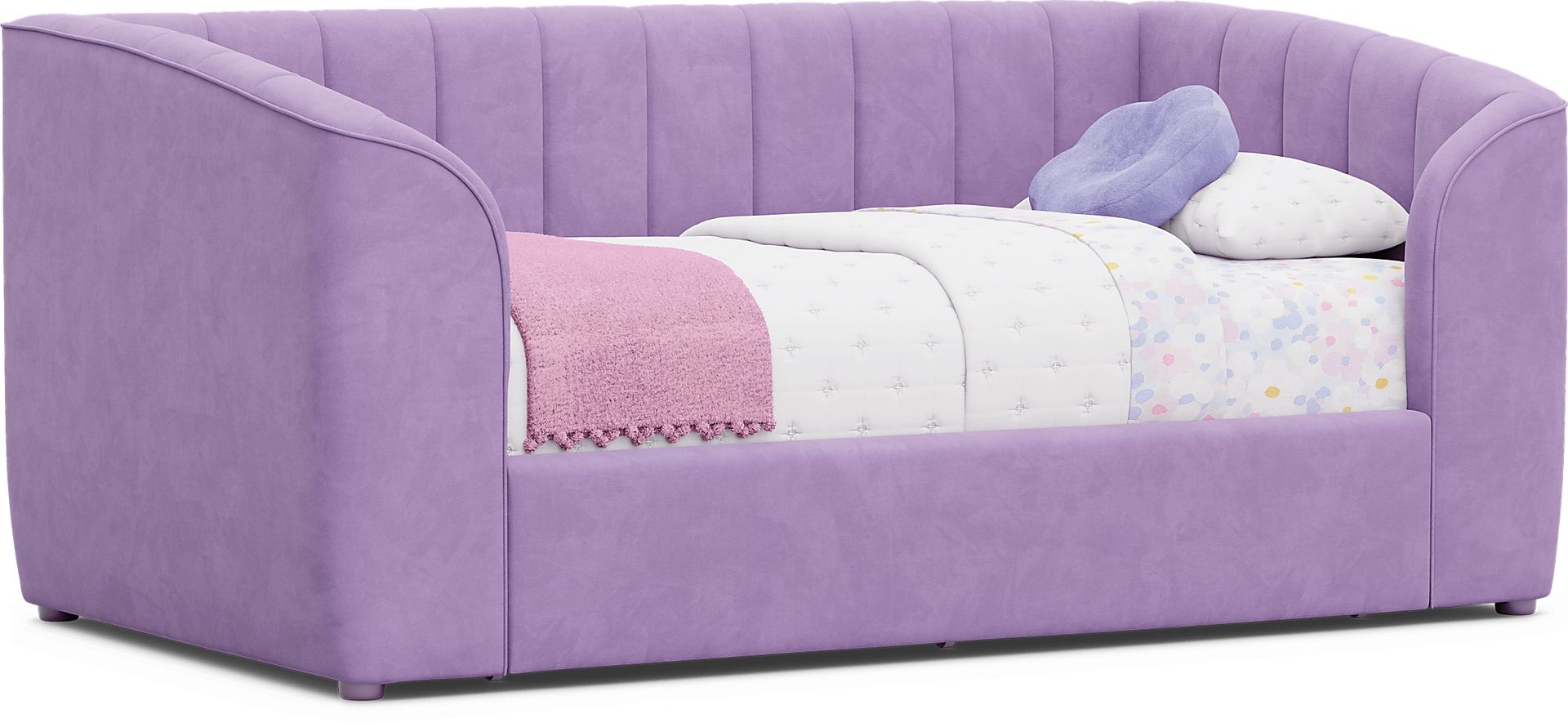 Kids Gwyneth Lavender Twin Upholstered Storage Daybed - Image 2