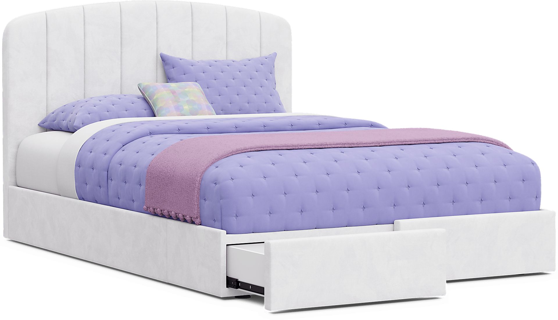 Kids Gwyneth White Full Upholstered Storage Bed - Image 9
