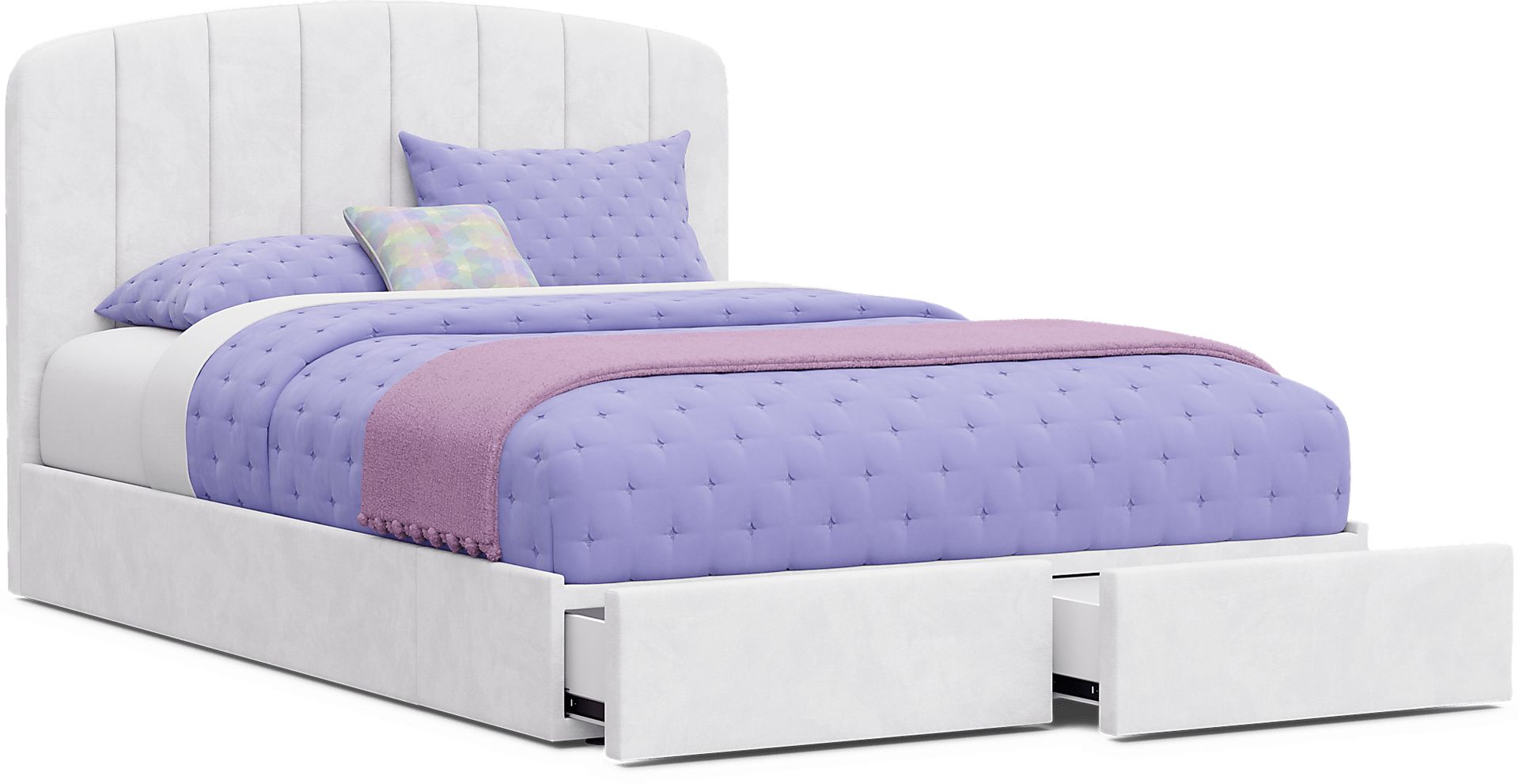 Kids Gwyneth White Full Upholstered Storage Bed - Image 10