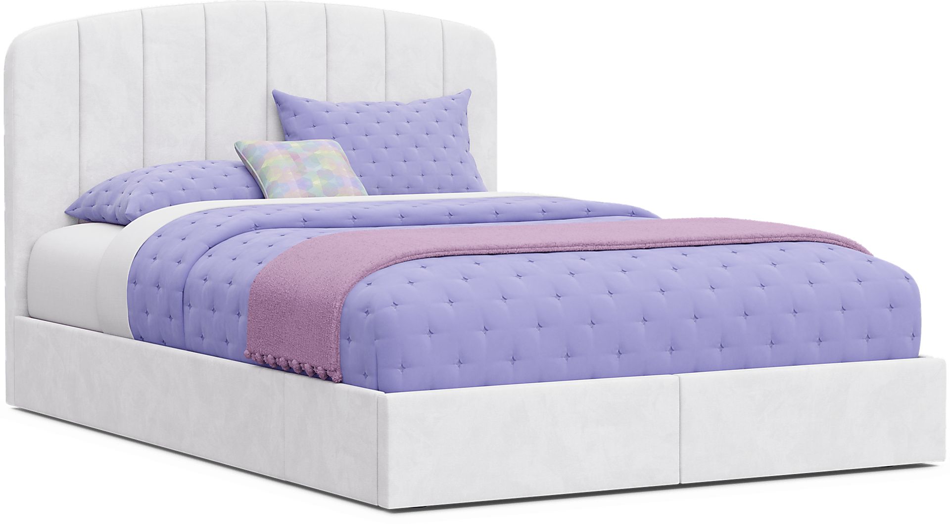 Kids Gwyneth White Full Upholstered Storage Bed - Image 3